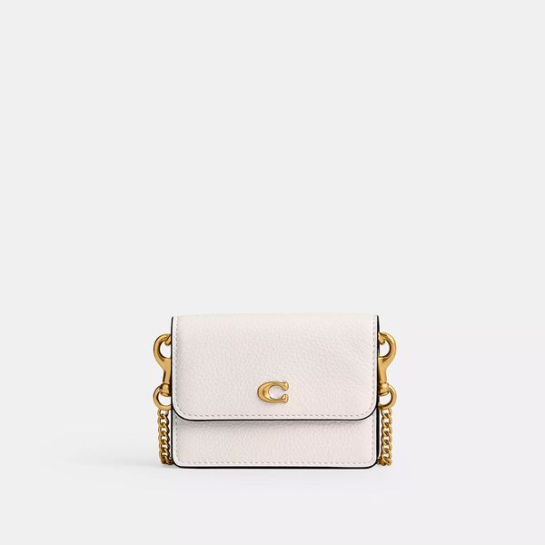 Porta-Cartões Essential Half Flap Coach - Off-White