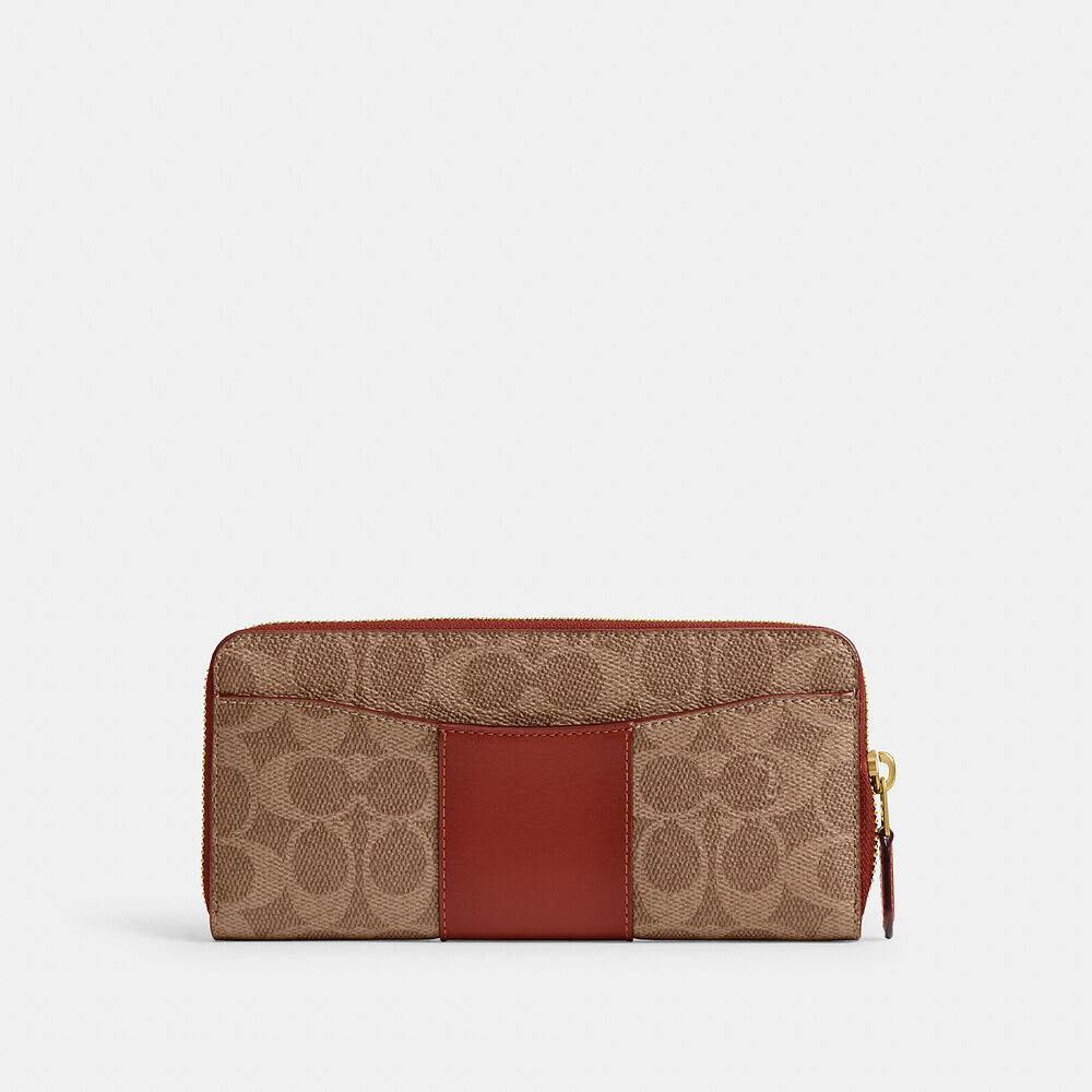 COACH SIGNATURE ACCORDION ラウンドファスナー Carteira Essential Slim Accordion Zip Signature Coach - coach