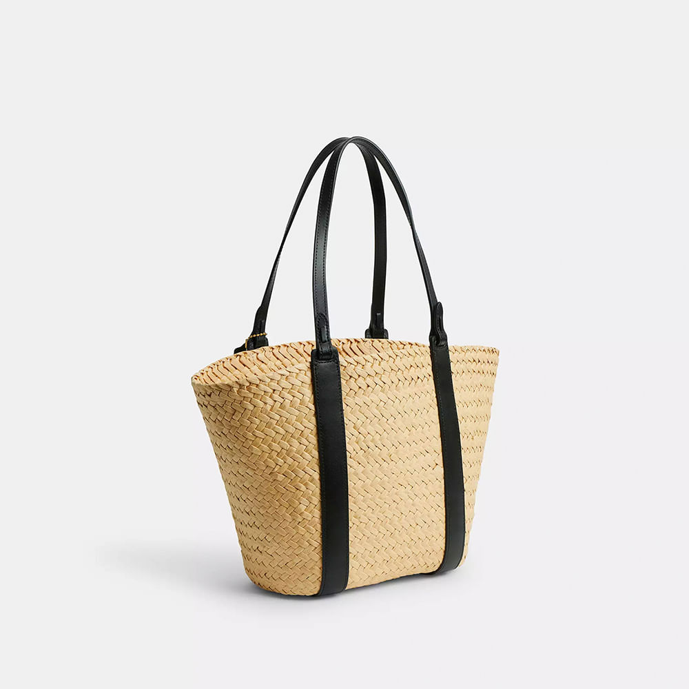 Bolsa Small Straw Pocket Tote Coach - coach