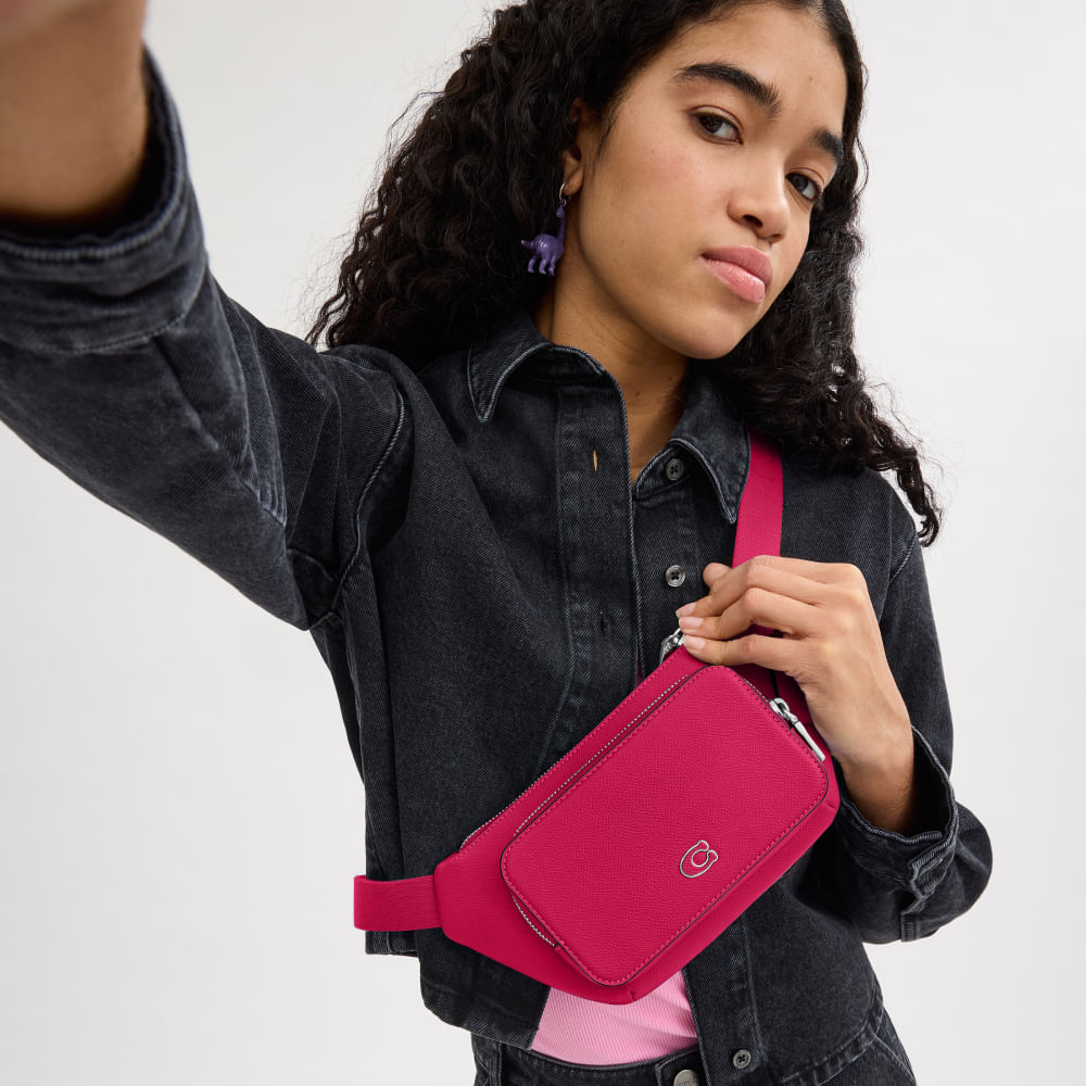 coach pink belt bag