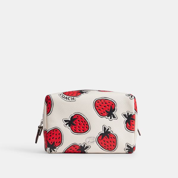 Necessaire Essential With Strawberry Print Coach - Off White