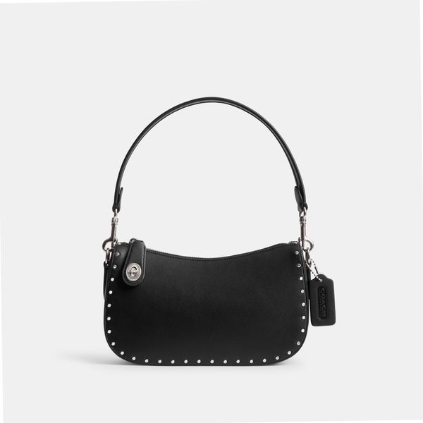 Bolsa Swinger Shoulder With Rivets Coach - Preto