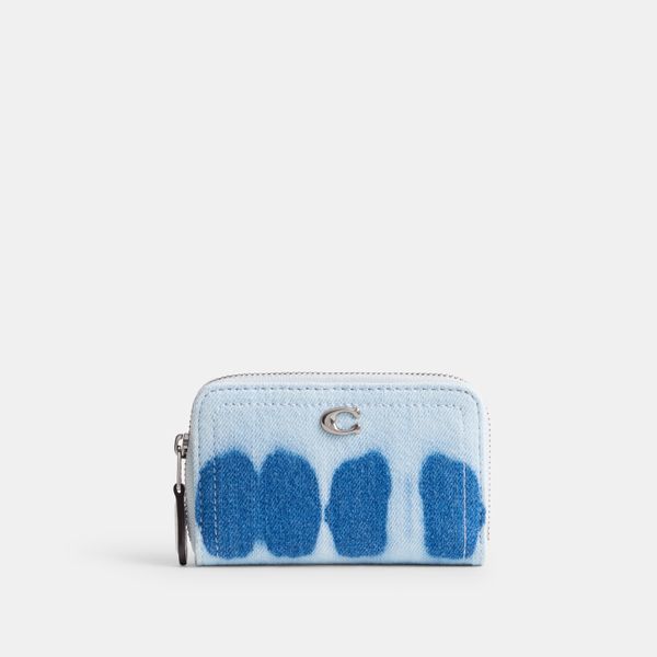 Porta-Cartões Small Zip Around With Tie-Dye Coach - Azul