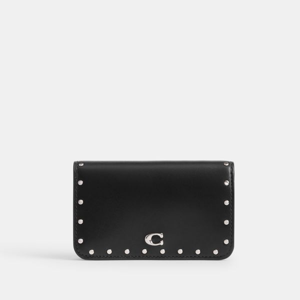 Porta-Cartões Essential Slim With Rivets Coach - Preto