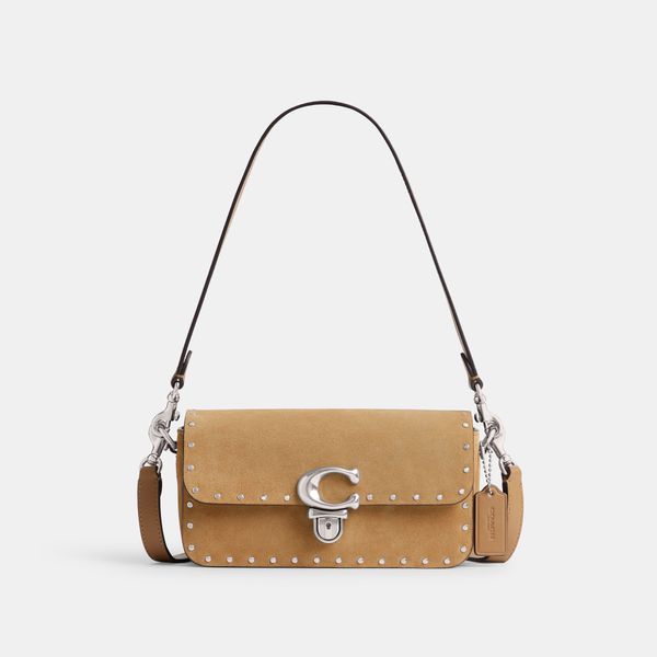 Bolsa Studio Bag 20 With Rivets Coach - Bege