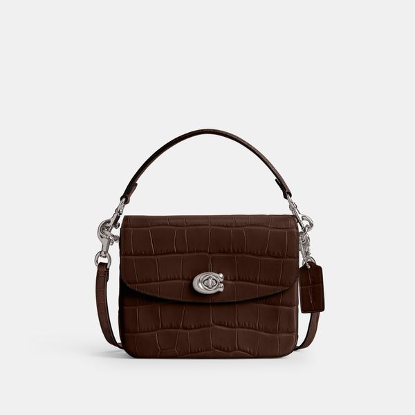 Bolsa Cassie Crossbody 19 Crocodile Coach - Marrom