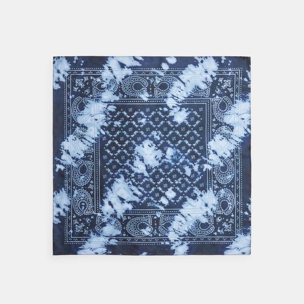 Lenço Silk Bandana Tie-Dye Coach - Azul