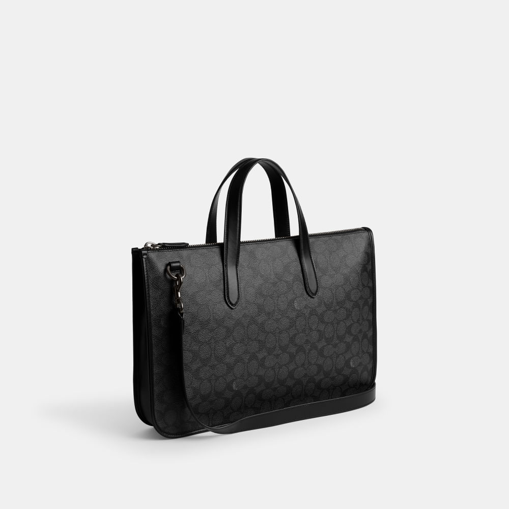 Pasta Isaac Workbag Signature Coach Cinza - coach