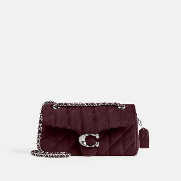 Bolsa Tabby Shoulder 26 With Velvet Quilting Coach - Vinho