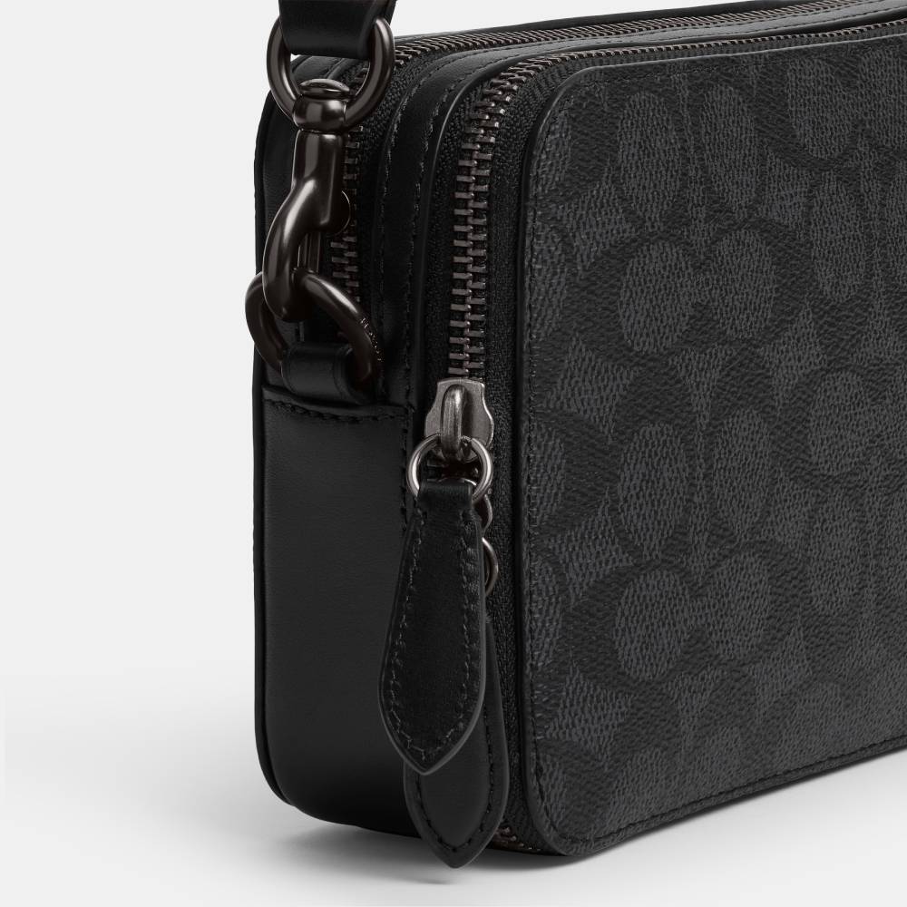 Bolsa Charter Crossbody 19 Signature Coach Cinza - coach