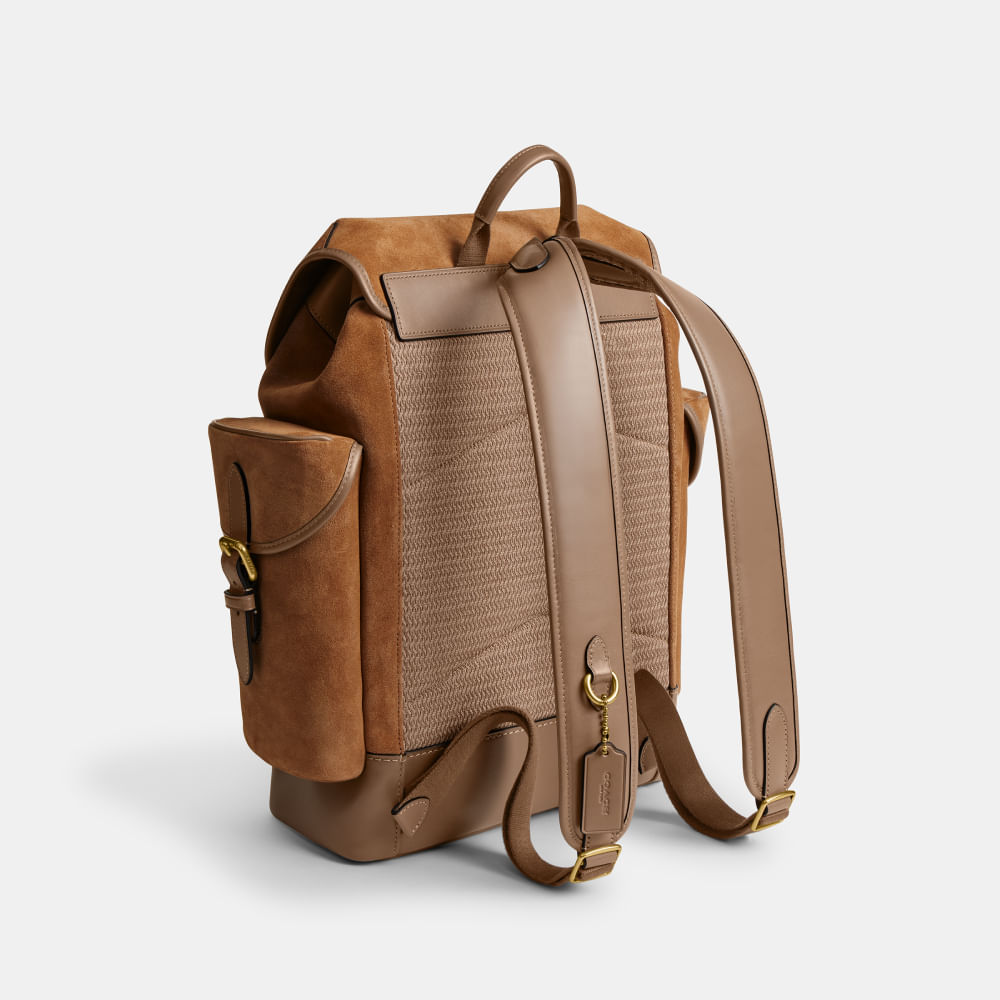 Mochila Hitch Suede Coach Marrom - coach