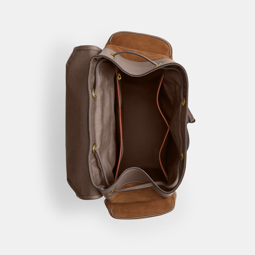 Mochila Hitch Suede Coach Marrom - coach