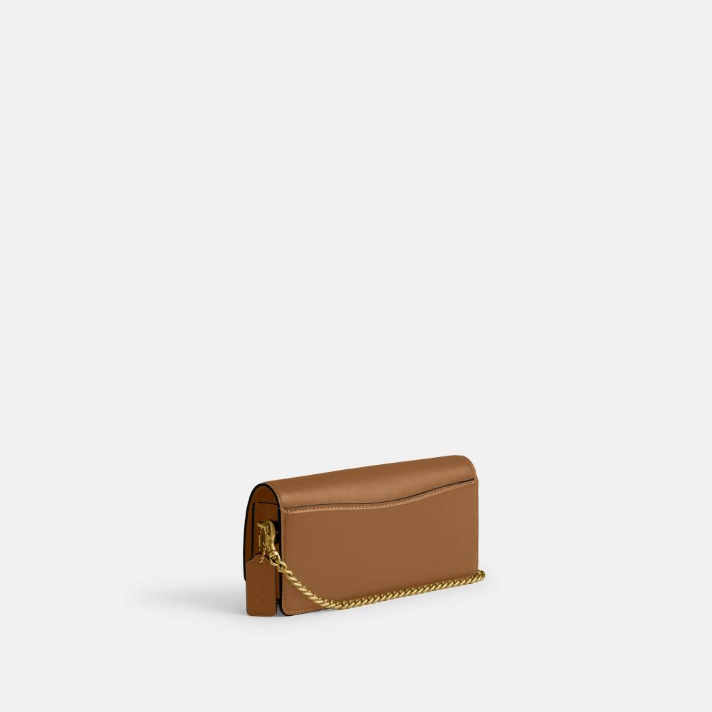 Bolsa Evie Long Wallet with Chain Coach Bege - coach