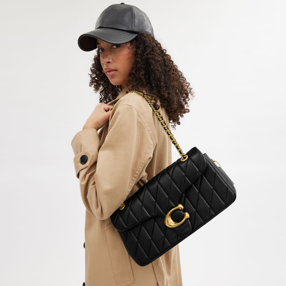 Bolsa Tabby Shoulder 33 With Quilting Coach- Preto - coach
