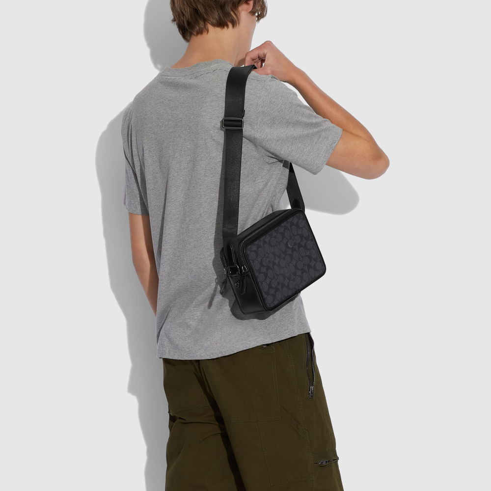 Bolsa Charter Crossbody 24 Signature Coach Cinza - coach