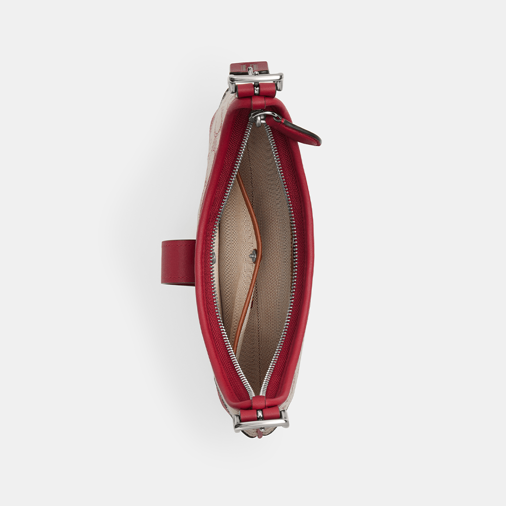 バッグ Coach Hobo Red Hand Bag Signature Bolsa Hamptons Hobo Signature Jacquard Vermelho - coach