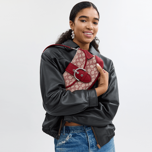 Bolsa Soho Flap Signature Jacquard Coach Vermelho - coach