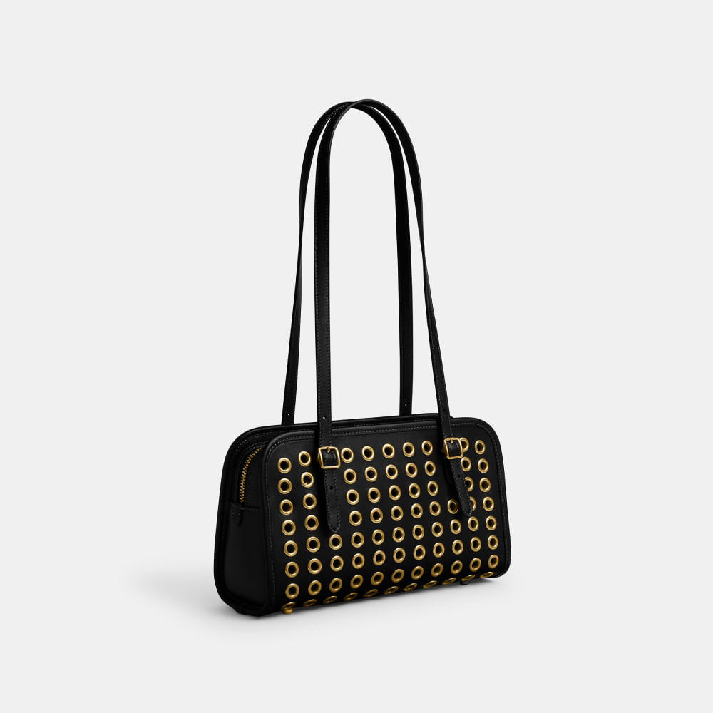 Bolsa Swing Zip With Grommets Coach Preto - coach