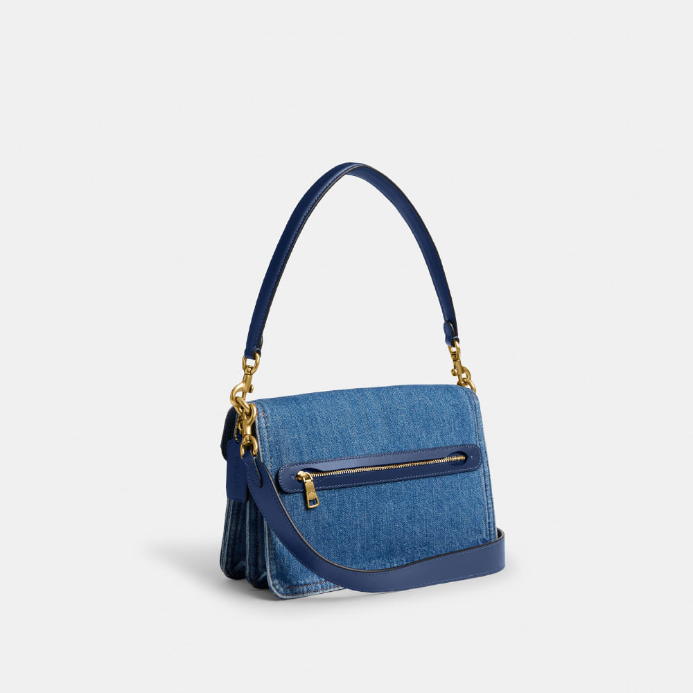Bolsa Chain Tabby Shoulder Denim Coach Azul - coach