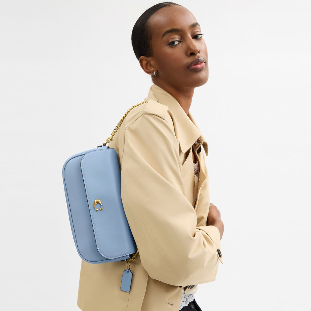 Bolsa Brook Flap Chain Coach Azul - coach