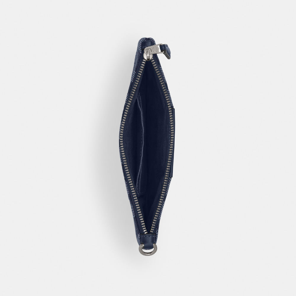 Bolsa De Mão Essential Small Wristlet Signature Azul Denim Coach