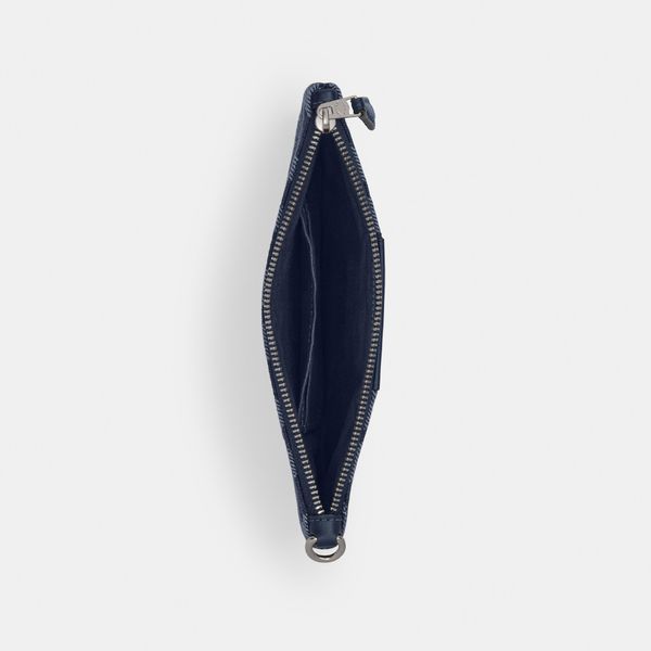 Bolsa De Mão Essential Small Wristlet Signature Azul Denim Coach