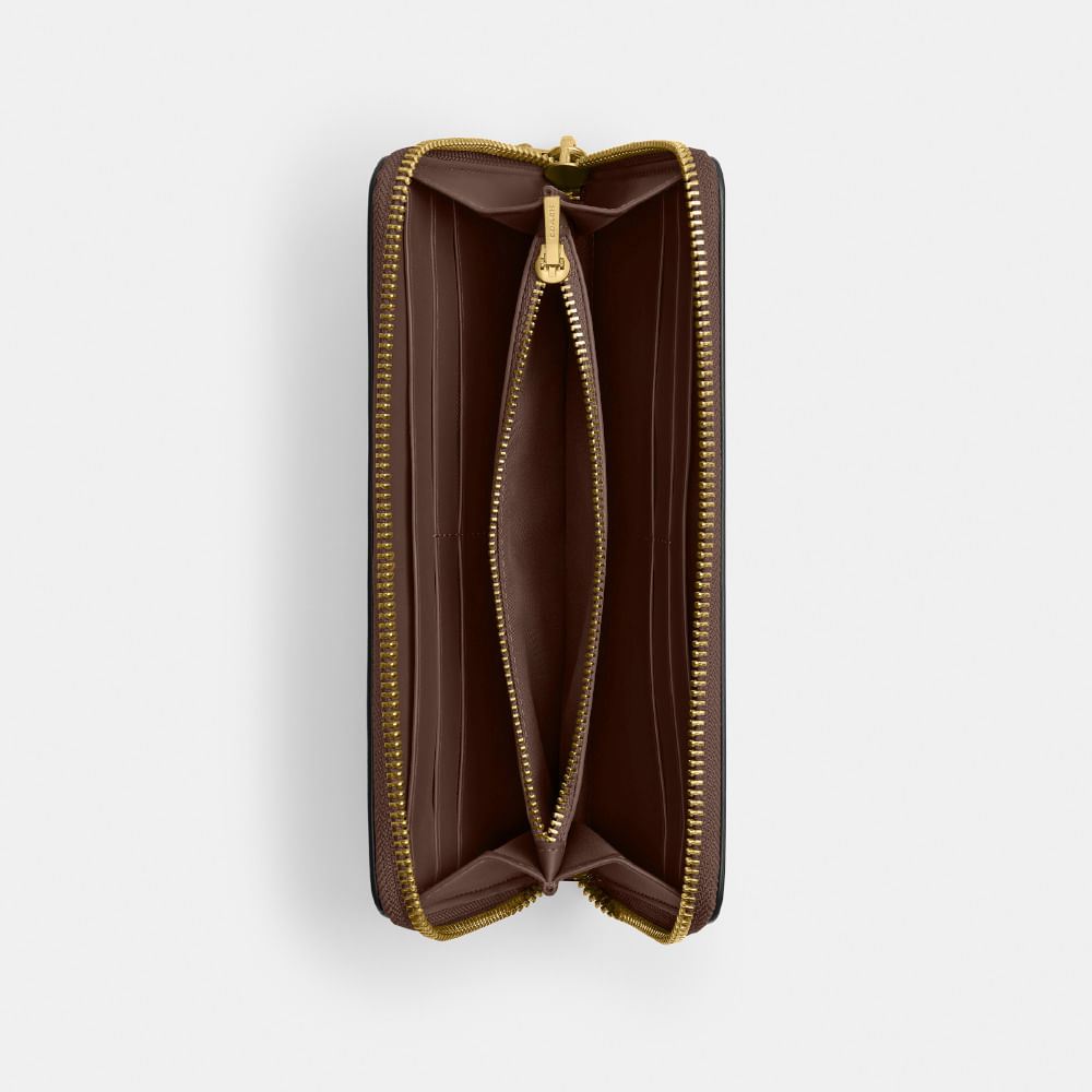 achan　0205 Carteira Essential Slim Accordion Zip Coach Marrom - coach