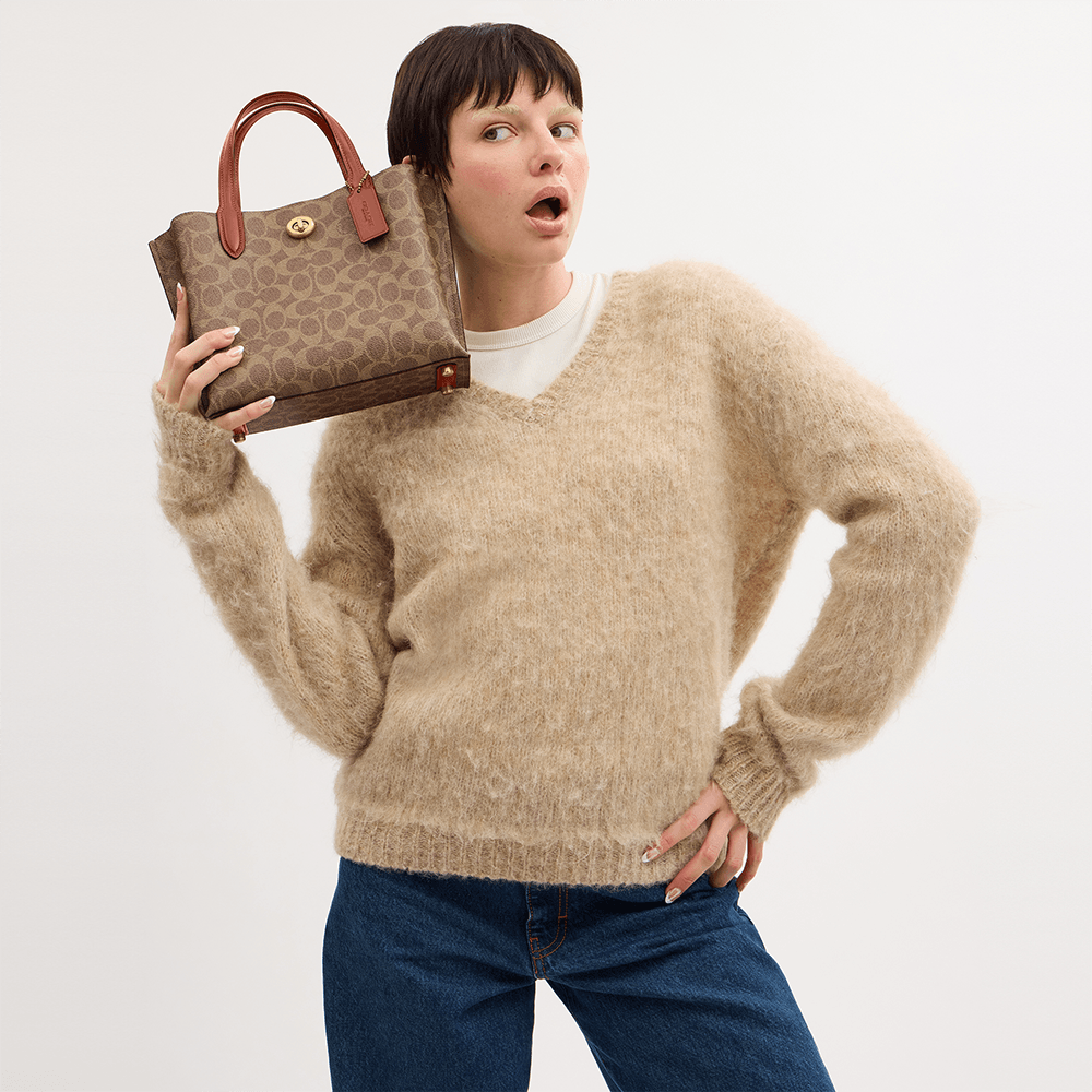 Bolsa Willow Tote 24 Signature Coach Marrom - coach