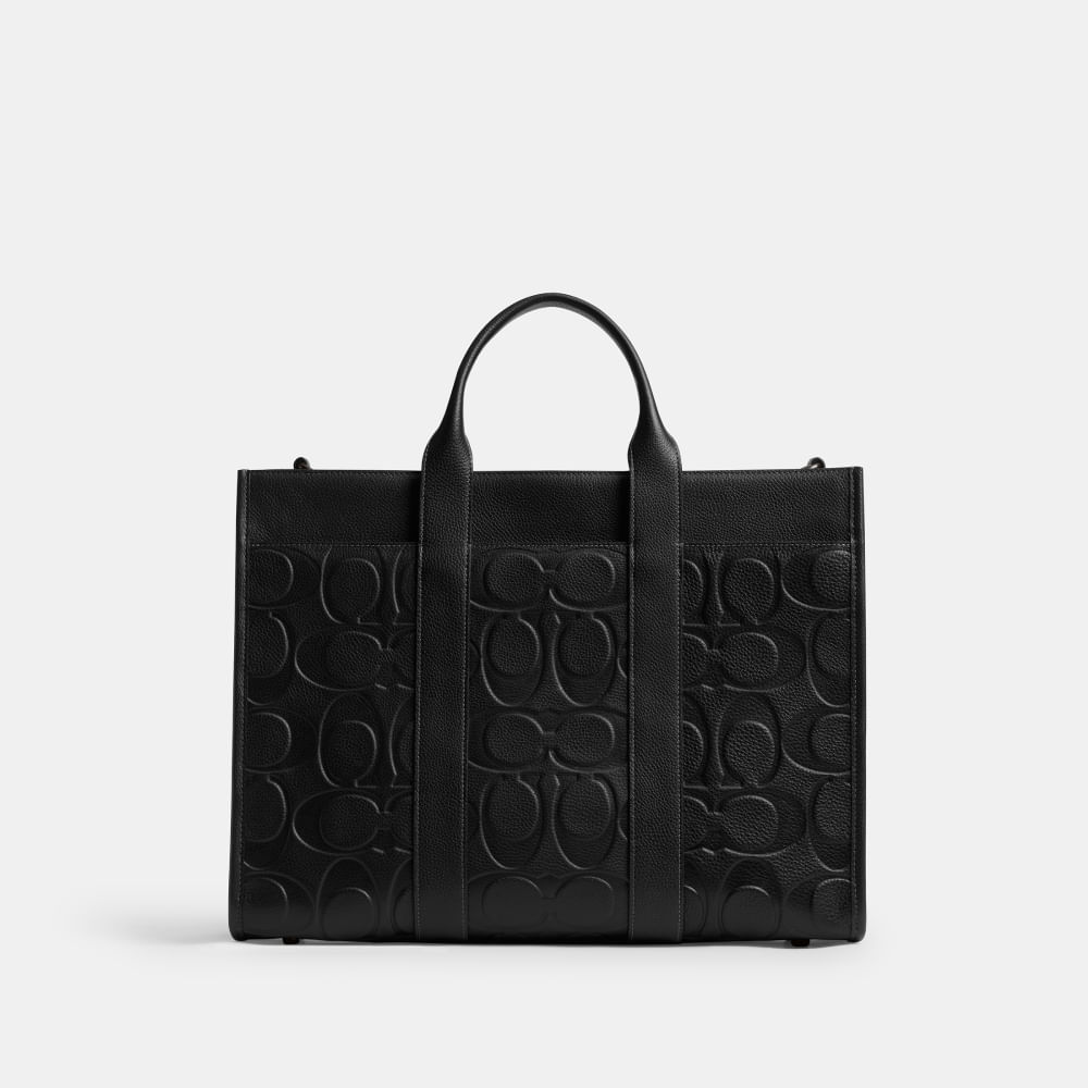 Bolsa Wesley Tote Maxi Signature Leather Coach Preto - coach