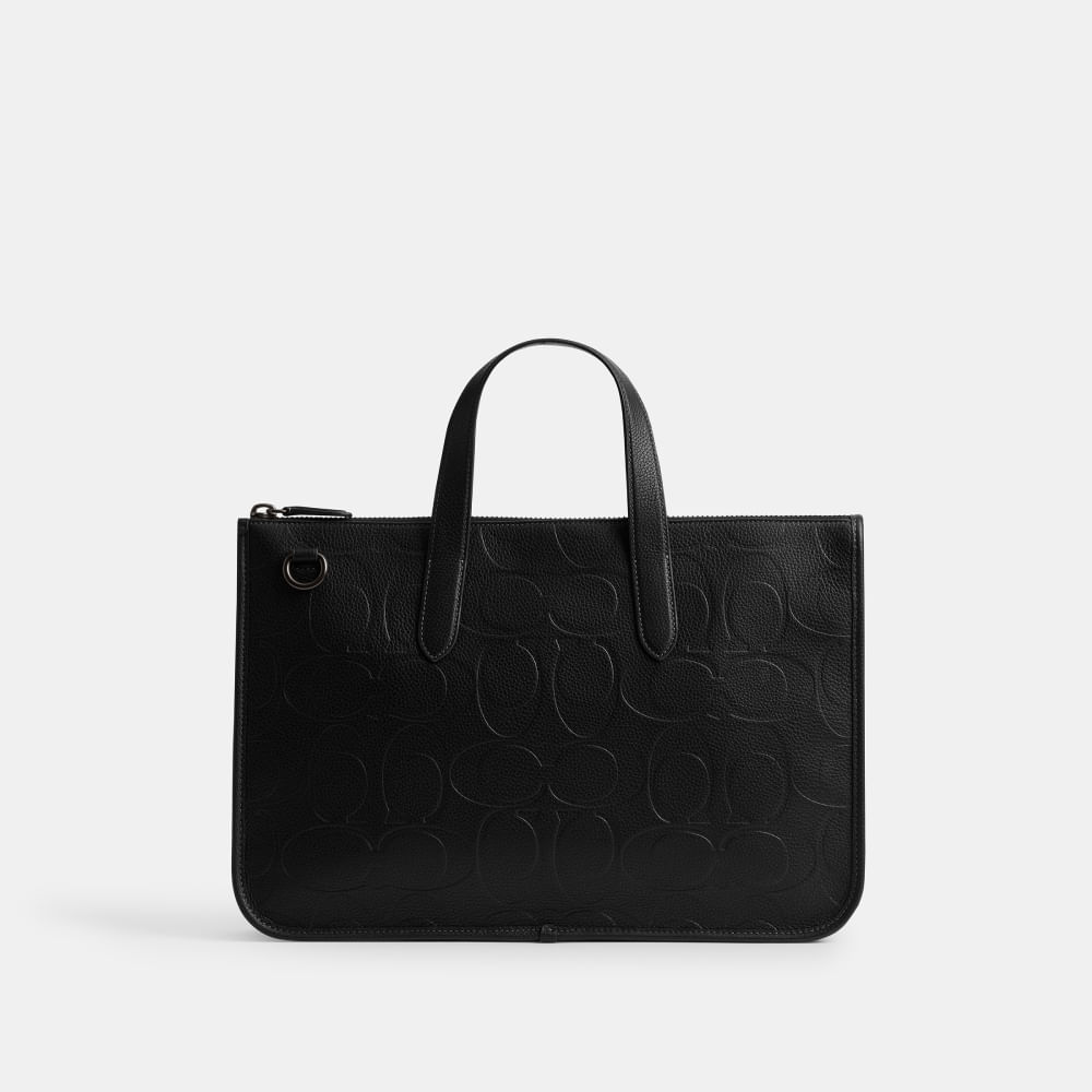 Pasta Isaac Workbag Maxi Signature Coach Preto - coach