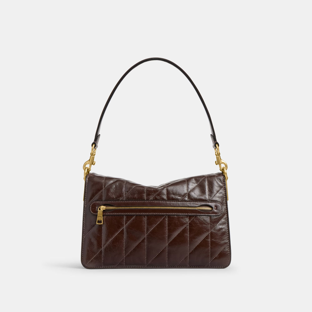 Bolsa Chain Tabby With Glazed Quilting Coach Marrom Escuro - coach