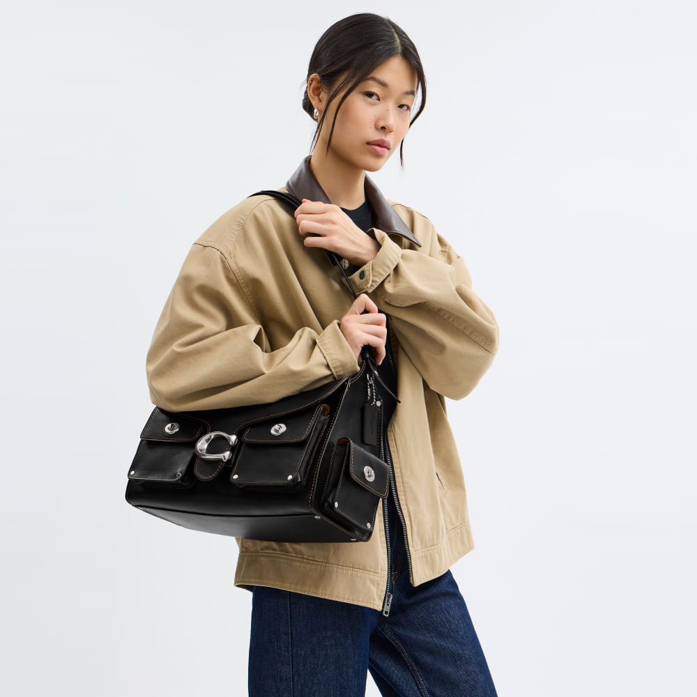 Bolsa Cargo Tabby 36 Coach Preto - coach