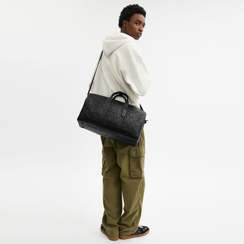 Sacola de Viagem Gotham Duffle 45 Maxi Signature Coach Preto - coach