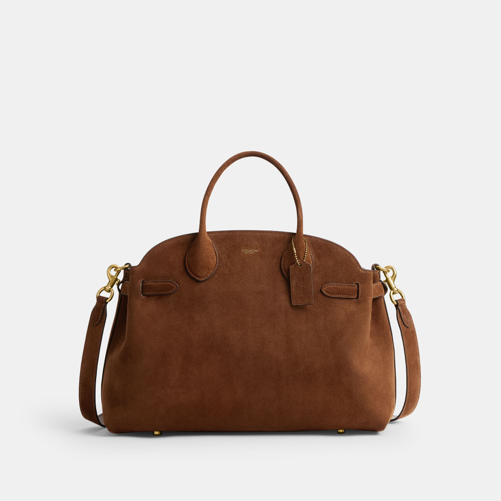 COACH empire 40 証明書あり Bolsa Soft Empire Carryall 40 suede Coach Marrom - coach