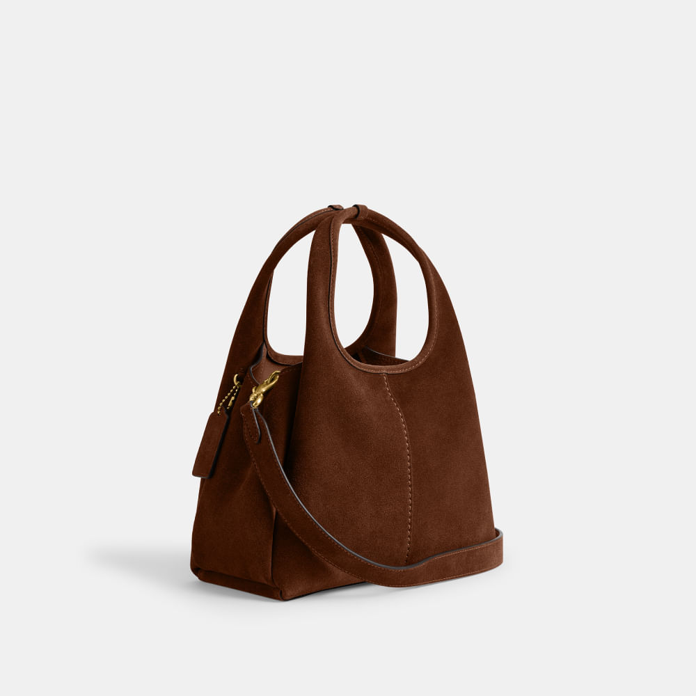 Bolsa Lana Shoulder 23 Suede Coach Marrom - coach