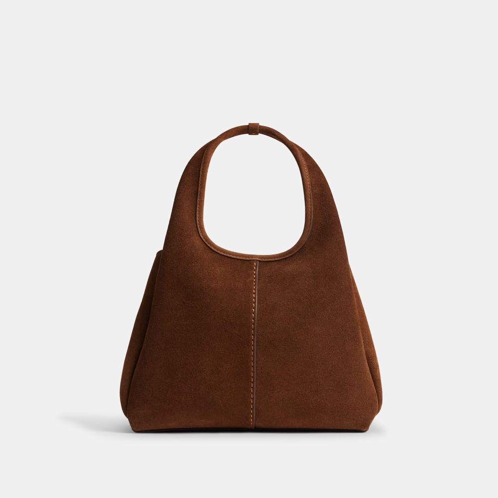 Bolsa Lana Shoulder 23 Suede Coach Marrom - coach