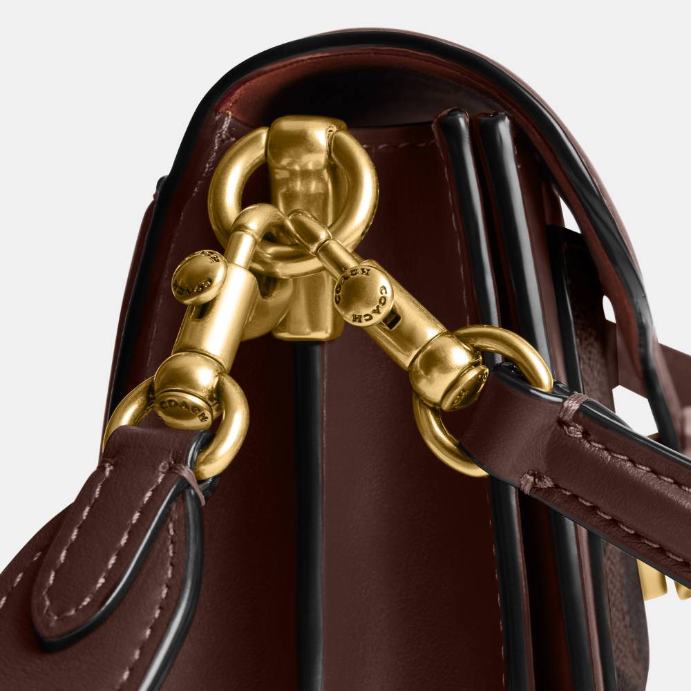 Bolsa Tabby Shoulder 20 Signature Coach Marrom Escuro - coach