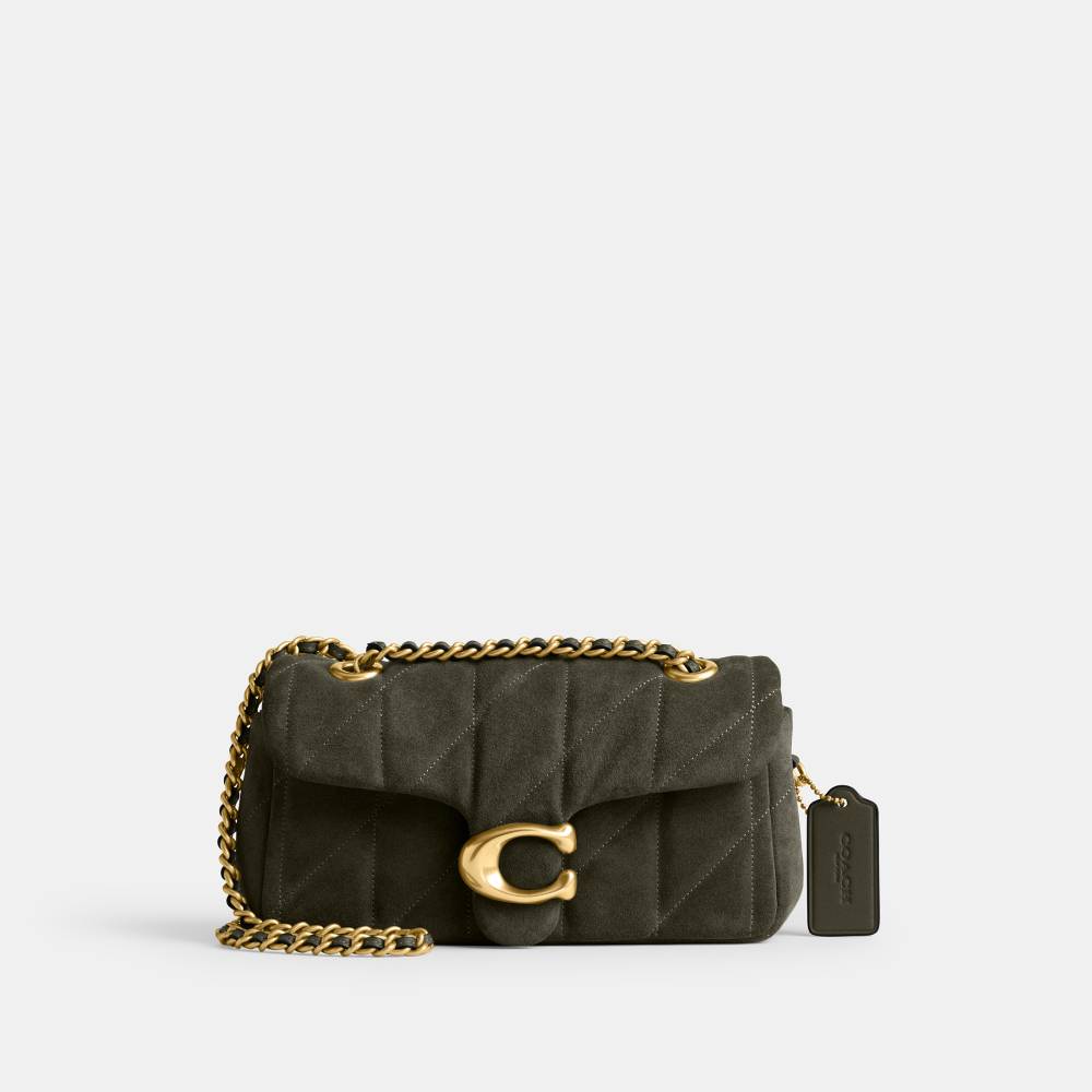 Bolsa Tabby Shoulder 20 With Suede Quilting Coach Verde - coach