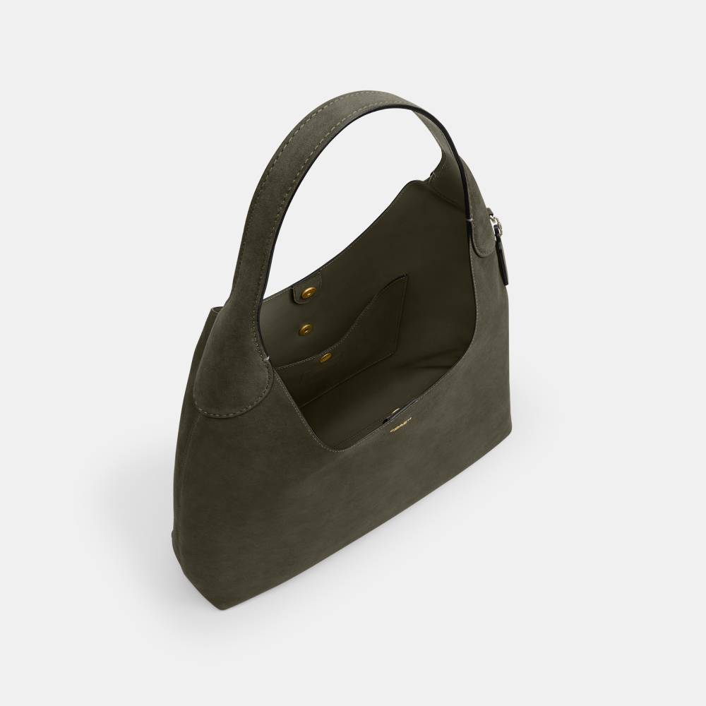 Bolsa Brooklyn Shoulder Suede 39 Coach Verde - coach