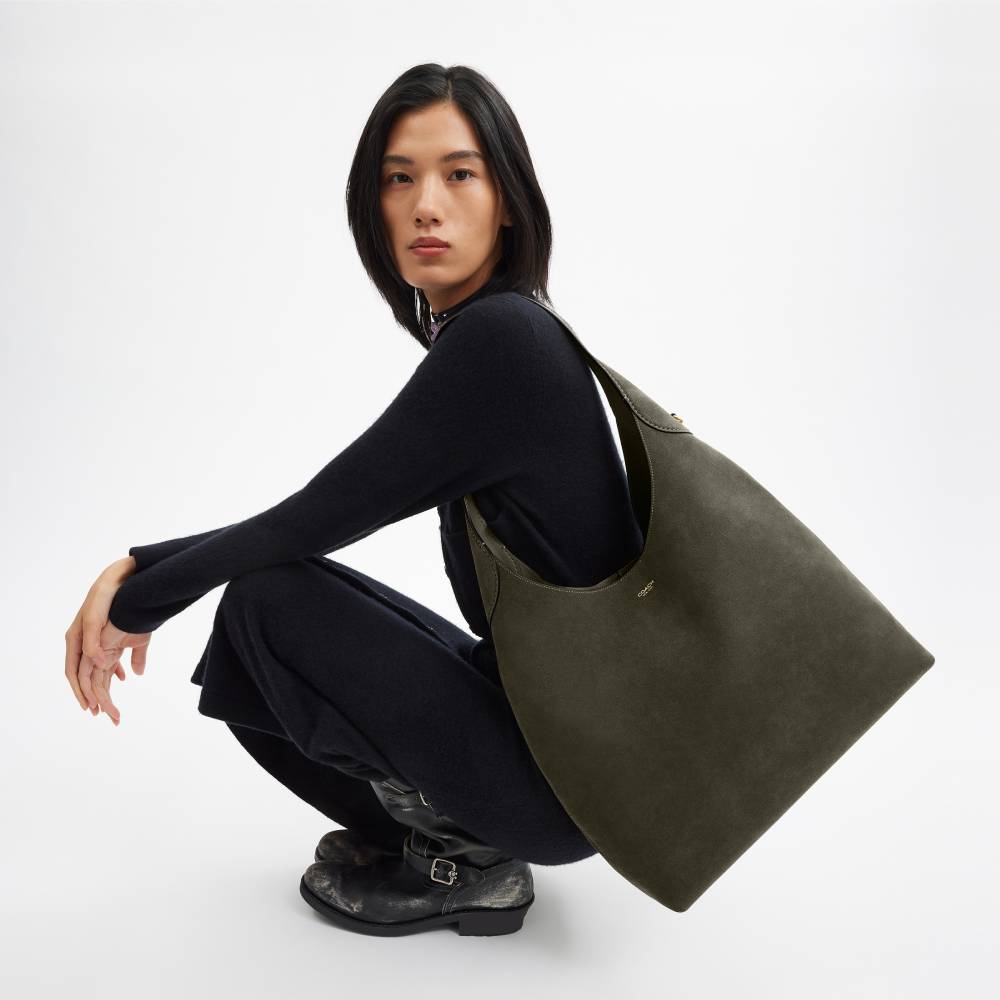 Bolsa Brooklyn Shoulder Suede 39 Coach Verde - coach