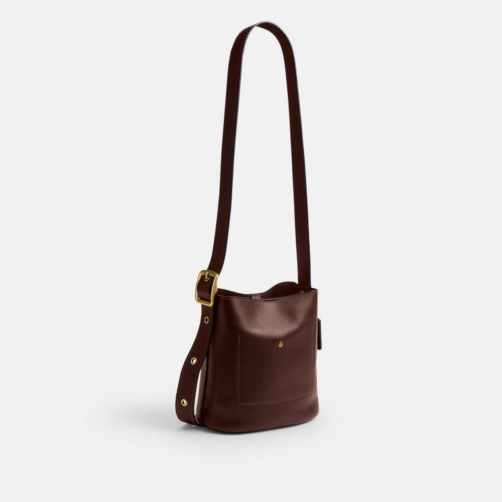 Bolsa Bleecker Bucket 21 Coach Marrom Escuro - coach