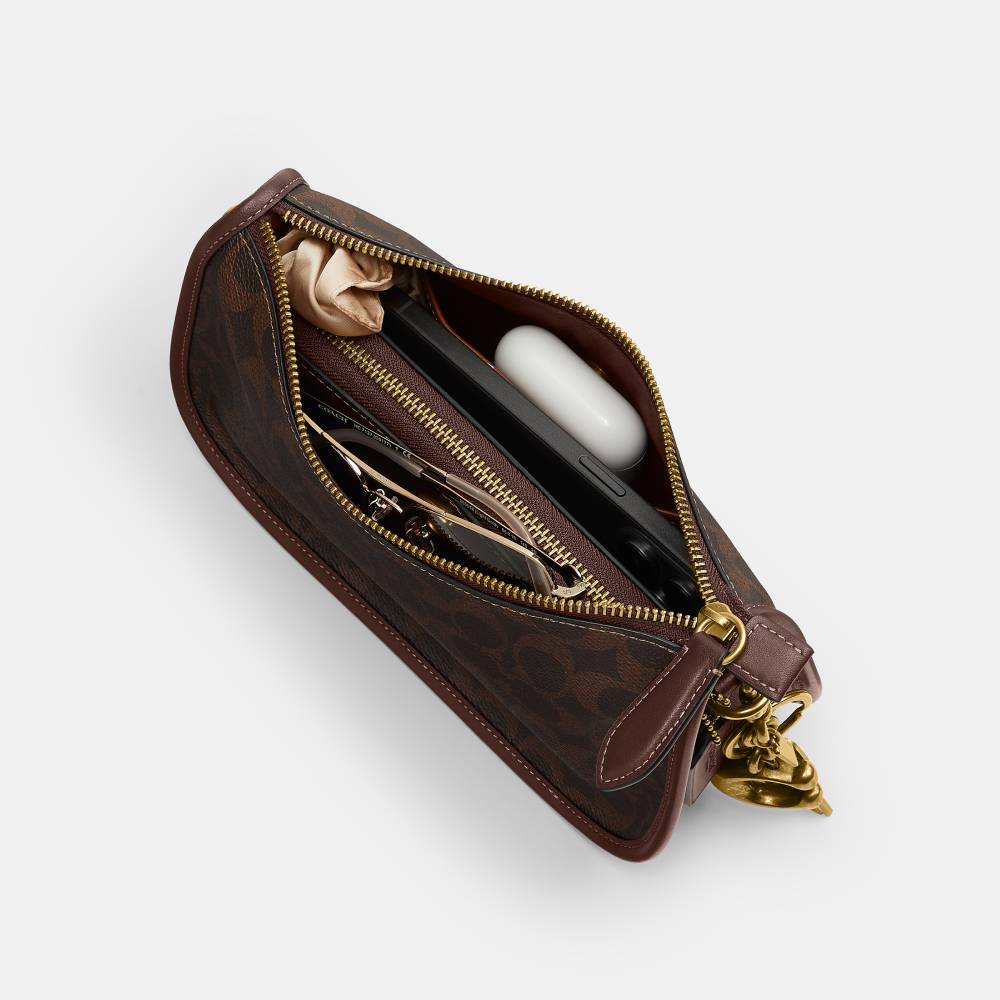 Bolsa Waverly Signature Coach Marrom Escuro - coach