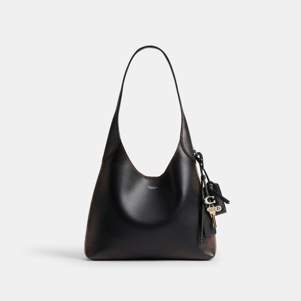 Bolsa Brooklyn Shoulder 28 Loved Leather Coach Preto - coach