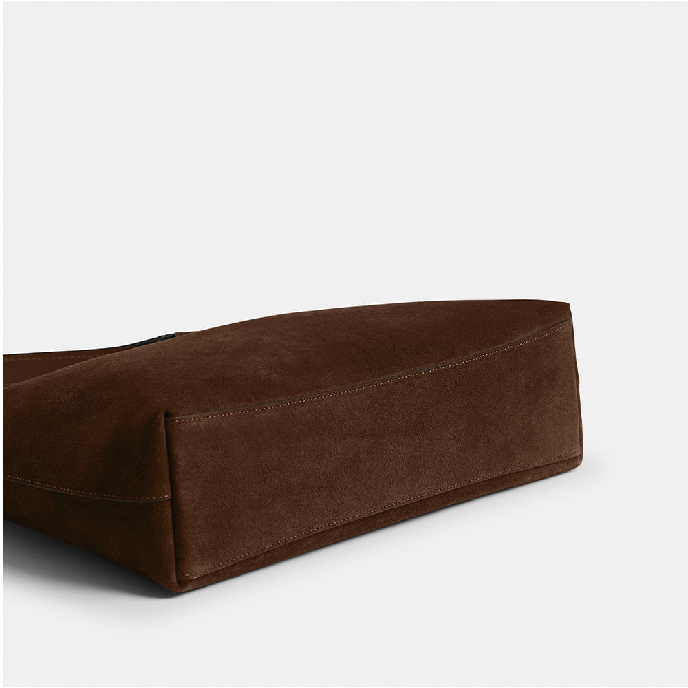 Bolsa Brooklyn Shoulder 34 Suede Coach Marrom - coach