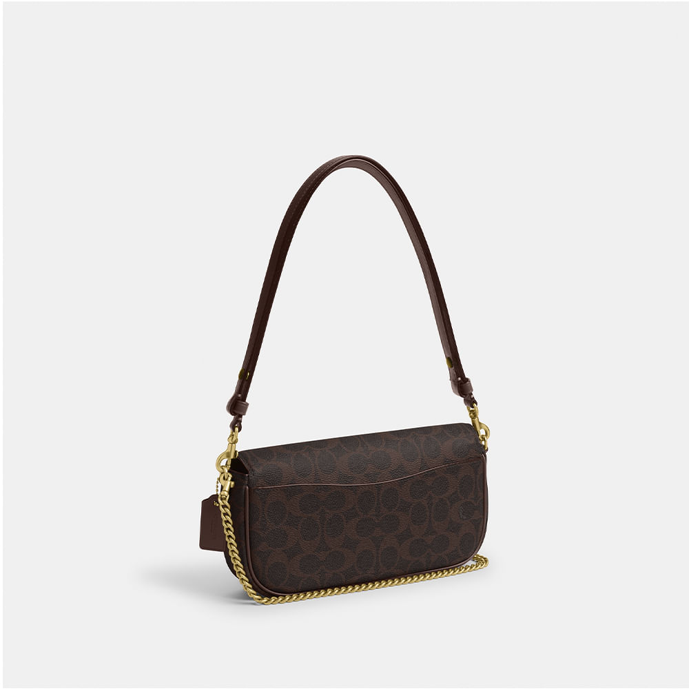Bolsa Brook Flap Chain Coach Marrom Escuro - coach