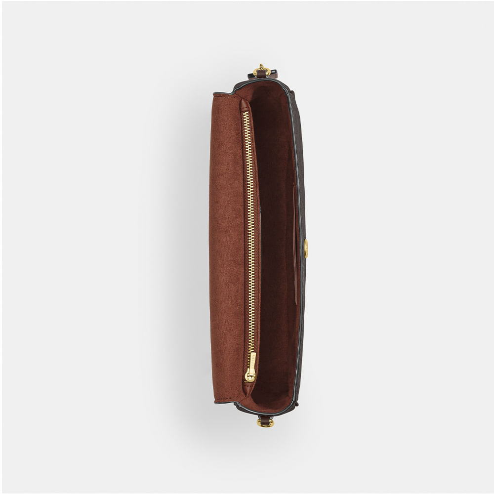 Bolsa Brook Flap Chain Coach Marrom Escuro - coach