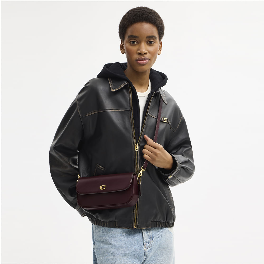 Bolsa Brook Flap Chain Coach Vinho - coach