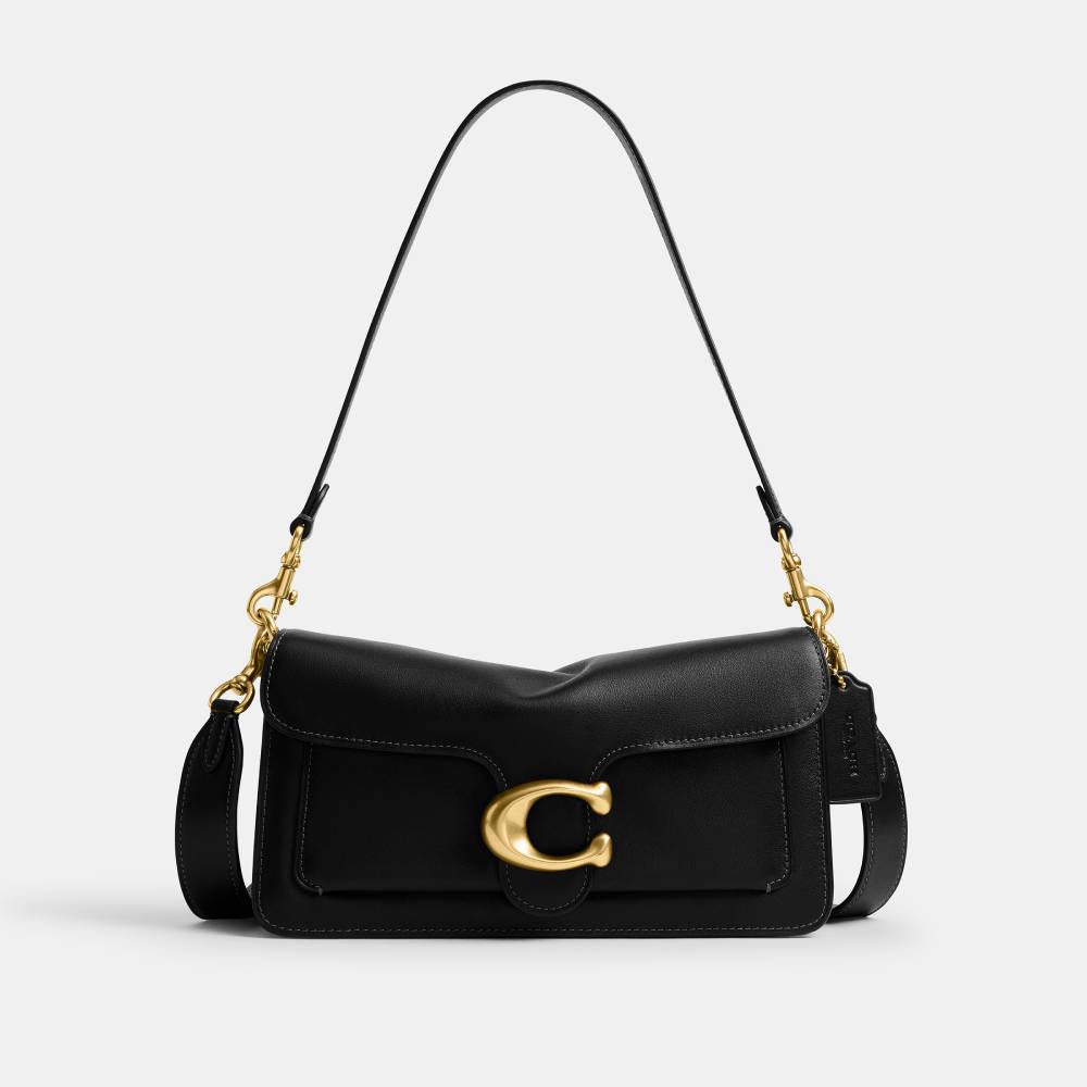 Bolsa Tabby Shoulder Natural Grain Leather 26 Coach Preto - coach