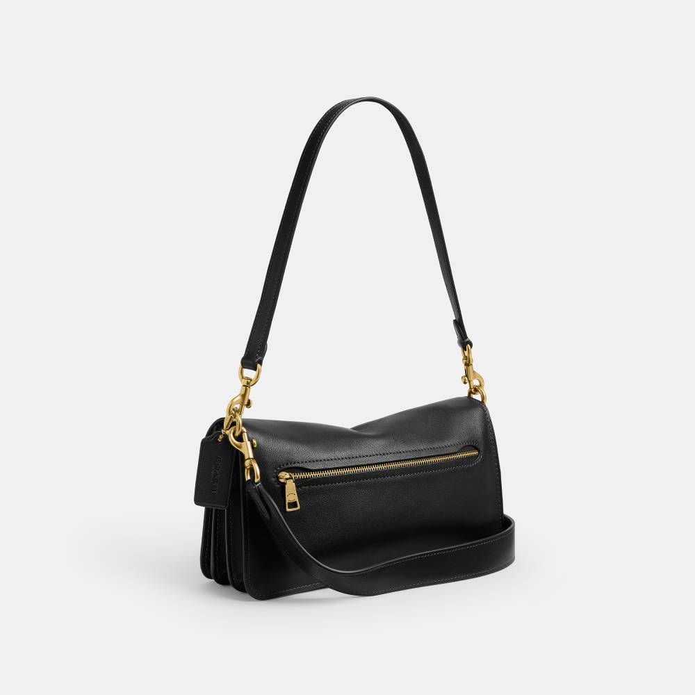 Bolsa Tabby Shoulder Natural Grain Leather 26 Coach Preto - coach