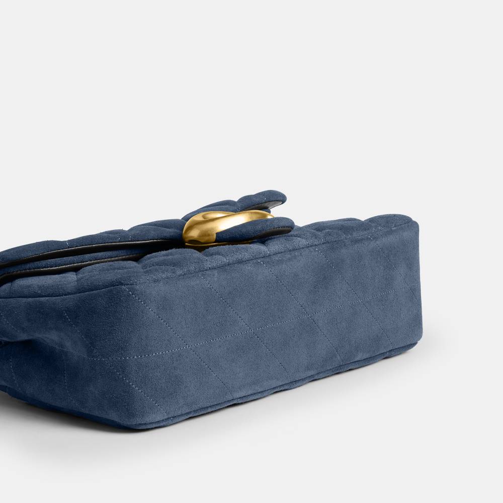 Bolsa Tabby Shoulder 26 Suede Quilting Coach Azul - coach